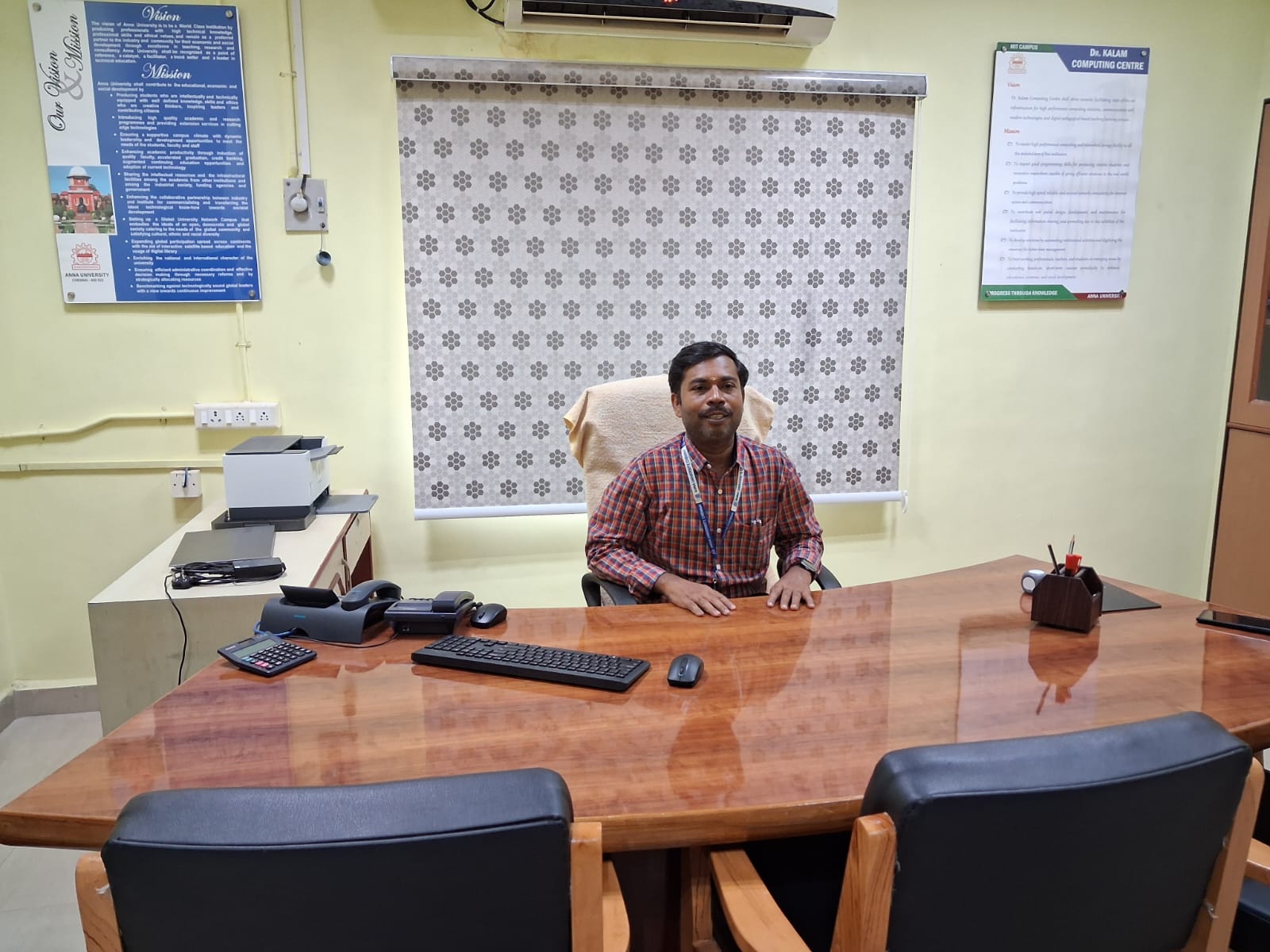 Head of Dr. Kalam Computing Centre in office